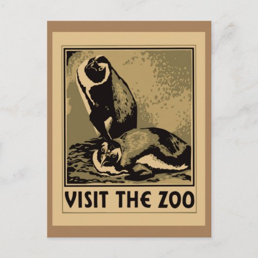 Bezoek de dierentuin briefkaart (Voorkant)