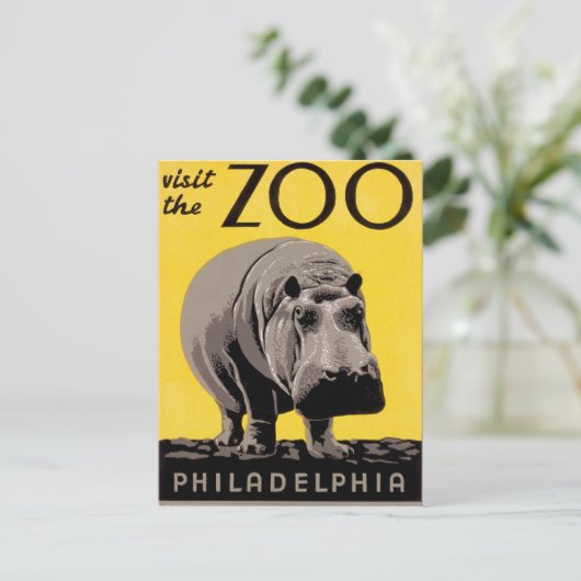 Bezoek de dierentuin briefkaart (Staand voorkant)
