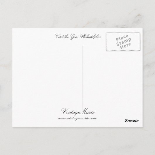 Bezoek de dierentuin briefkaart (Achterkant)