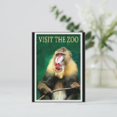 Bezoek de dierentuin, het oude poster voor reizen briefkaart (Staand voorkant)
