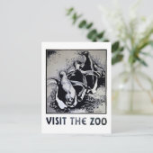 Bezoek de dierentuin - het Poster van WPA - Briefkaart (Staand voorkant)