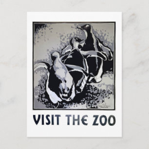 Bezoek de dierentuin - het Poster van WPA - Briefkaart