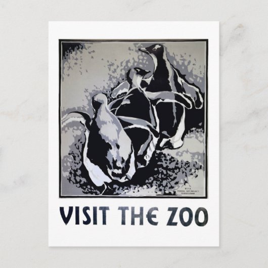 Bezoek de dierentuin - het Poster van WPA - Briefkaart (Voorkant)
