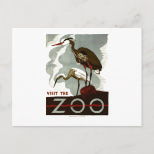 Bezoek de Dierentuin - het Poster van WPA - Briefkaart