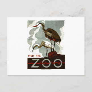Bezoek de Dierentuin - het Poster van WPA - Briefkaart