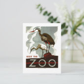 Bezoek de Dierentuin - het Poster van WPA - Briefkaart (Staand voorkant)