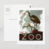Bezoek de Dierentuin - het Poster van WPA - Briefkaart (Voorkant / Achterkant)