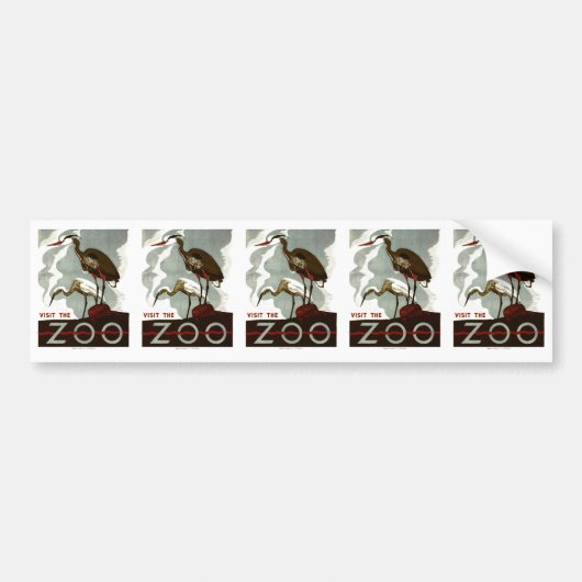 Bezoek de Dierentuin - het Poster van WPA - Bumpersticker (Voorkant)