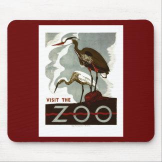 Bezoek de Dierentuin - het Poster van WPA - Muismat