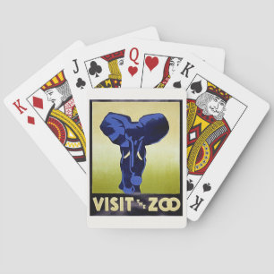 Bezoek de dierentuin - Olifant - WPA Poster Pokerkaarten