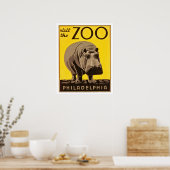 Bezoek de dierentuin Philadelphia, grote hippo, ol Poster (Keuken)