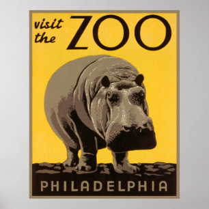 Bezoek de dierentuin - Philadelphia WPA Poster