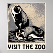 Bezoek de dierentuin - Pinguïn WPA Poster (Voorkant)