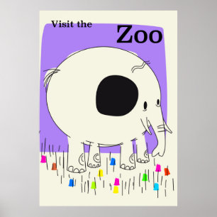 Bezoek de dierentuin poster
