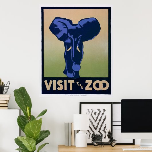 Bezoek de dierentuin poster (Thuiskantoor)