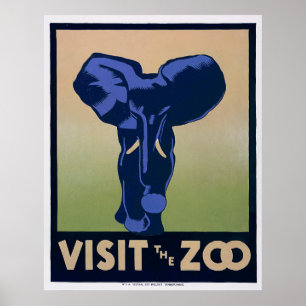 Bezoek de dierentuin poster