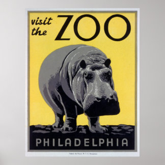Bezoek de dierentuin - Poster van de dierentuin
