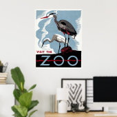 Bezoek de dierentuin - Reizen WPA Poster (Thuiskantoor)