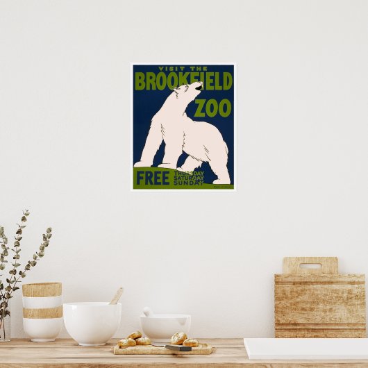 Bezoek de dierentuin van de Brookfield - Polar Bee Poster (Keuken)