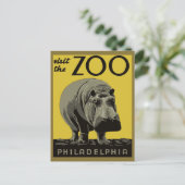  bezoek de dierentuin van Philadelphia Hippo Briefkaart (Staand voorkant)