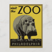  bezoek de dierentuin van Philadelphia Hippo Briefkaart (Voorkant)