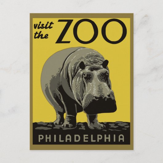  bezoek de dierentuin van Philadelphia Hippo Briefkaart (Voorkant)