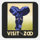 Bezoek de dierentuin vierkante sticker (Voorkant)