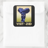 Bezoek de dierentuin vierkante sticker (Tas)