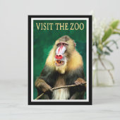 Bezoek de dierentuin, vintage reis poster, (Staand voorkant)