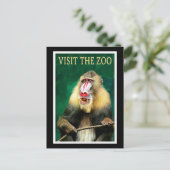 Bezoek de dierentuin, vintage reisposter briefkaart (Staand voorkant)