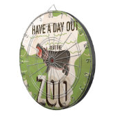 Bezoek De Dierentuin Vintage Reisposter Dartbord (Voorkant Rechts)