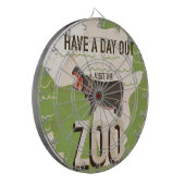 Bezoek De Dierentuin Vintage Reisposter Dartbord (Voorkant Links)