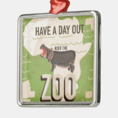 Bezoek de dierentuin vintage reisposter metalen ornament (Links)
