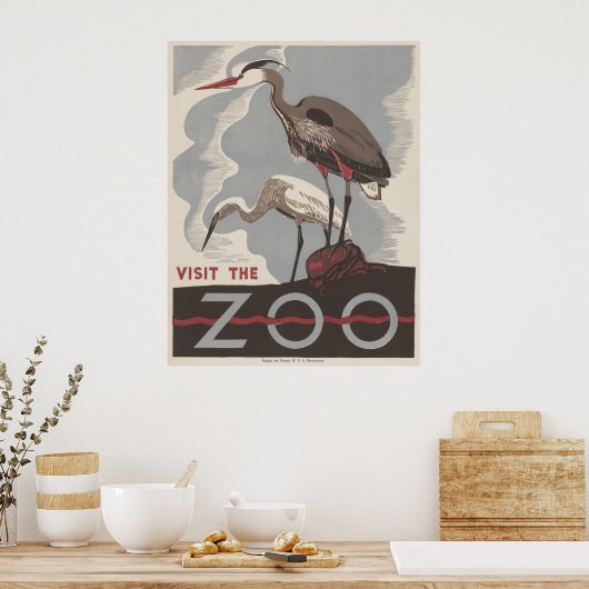 Bezoek de dierentuin  WPA Poster (Keuken)