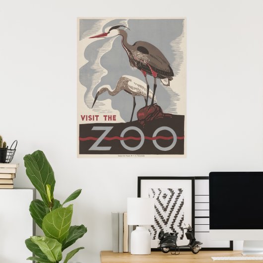 Bezoek de dierentuin  WPA Poster (Thuiskantoor)