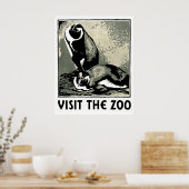 Bezoek de dierentuin - WPA-Poster met pinguïns Poster (Keuken)