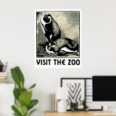 Bezoek de dierentuin - WPA-Poster met pinguïns Poster (Thuiskantoor)