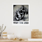 Bezoek de dierentuin - WPA-Poster met pinguïns Poster (Keuken)
