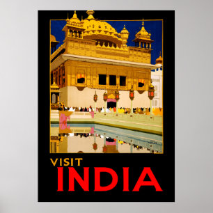 Bezoek de Indiase reisposter  kunst Poster