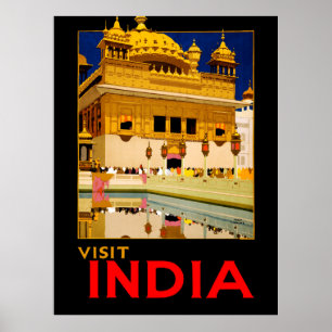 Bezoek de Indiase reisposter kunst Poster