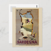 Bezoek de Italiaanse reis Sardinië Briefkaart (Voorkant / Achterkant)