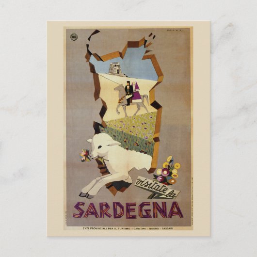 Bezoek de Italiaanse reis Sardinië Briefkaart (Voorkant)