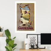 Bezoek de  Italiaanse reis Sardinië Poster (Thuiskantoor)