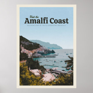 Bezoek de kust van Amalfi Poster