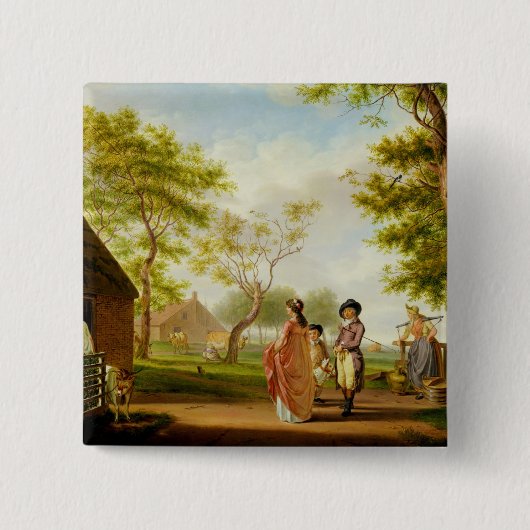 Bezoek de Landkreis Vierkante Button 5,1 Cm (Voorkant)