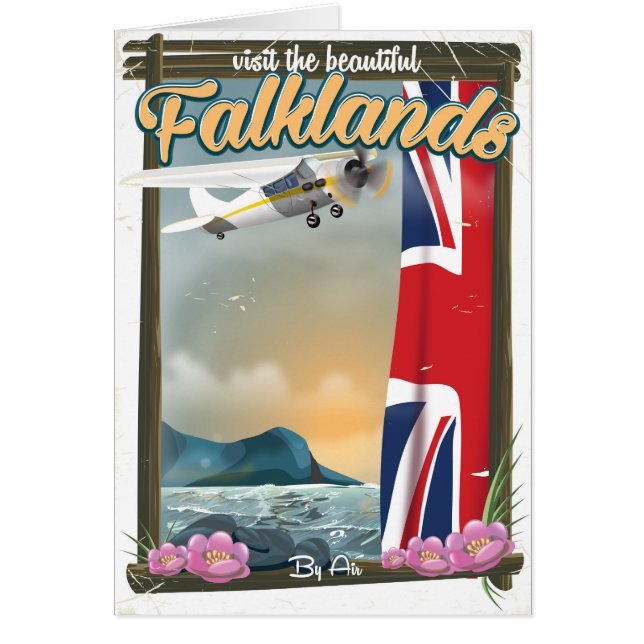 Bezoek de mooie Falklands-reisposter (Voorkant)