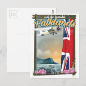 Bezoek de mooie Falklands-reisposter Briefkaart (Voorkant / Achterkant)