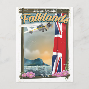 Bezoek de mooie Falklands-reisposter Briefkaart