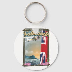 Bezoek de mooie Falklands-reisposter Sleutelhanger