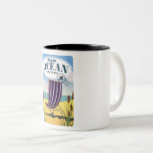 Bezoek de oceaan "Go by plane" Tweekleurige Koffiemok (Voorkant rechts)